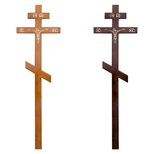 Изображение товара - Крест сосновый прямой с декором и распятием